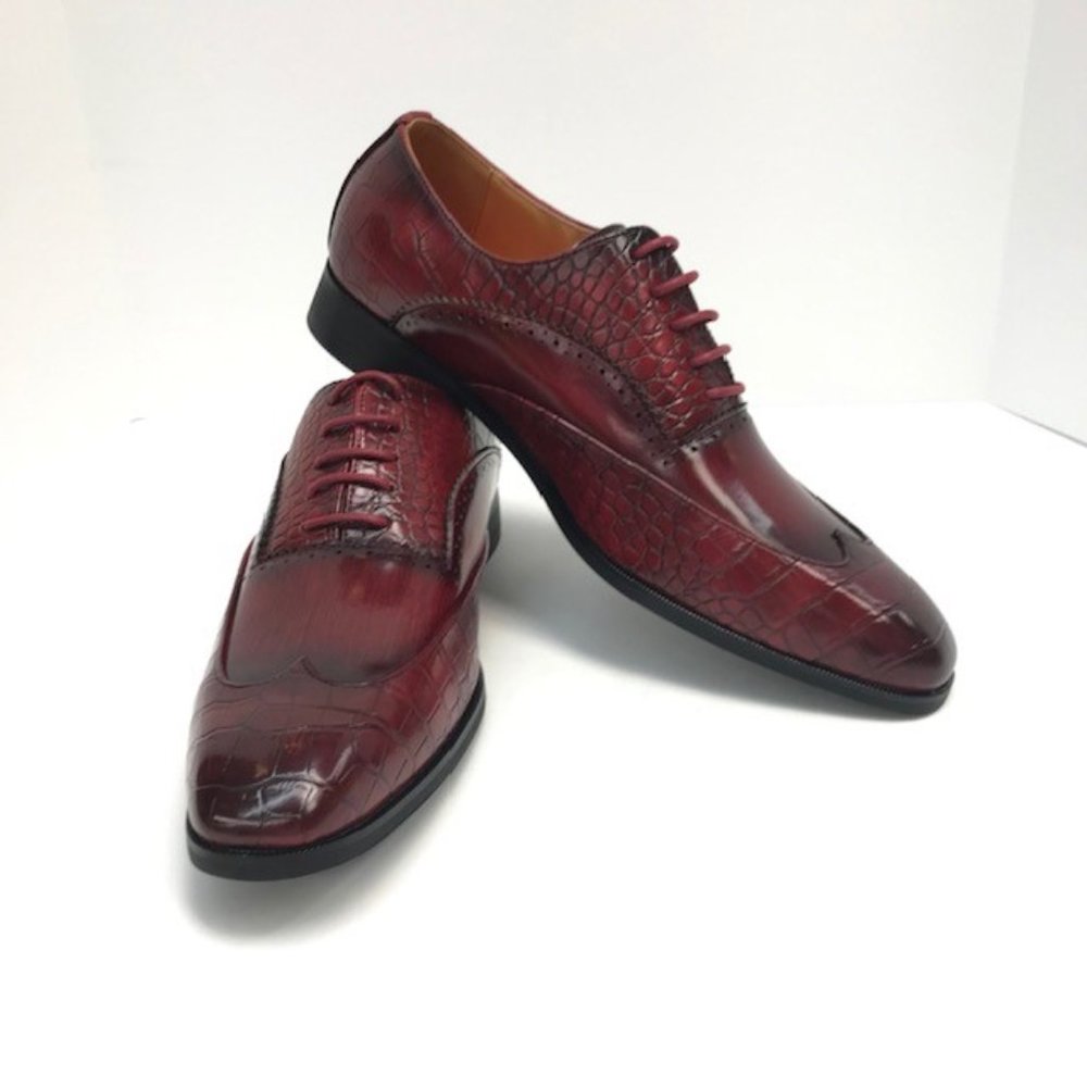 Antonio Cerrelli Men's Red Wingtip Oxford Shoes Size 8.5